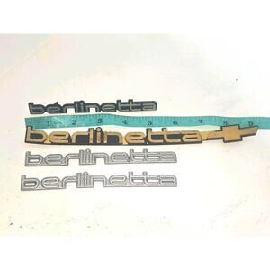 4 Vintage 1980s Camaro & Berlinetta Gold & Silver Emblem Plate Badge Chevy OEM